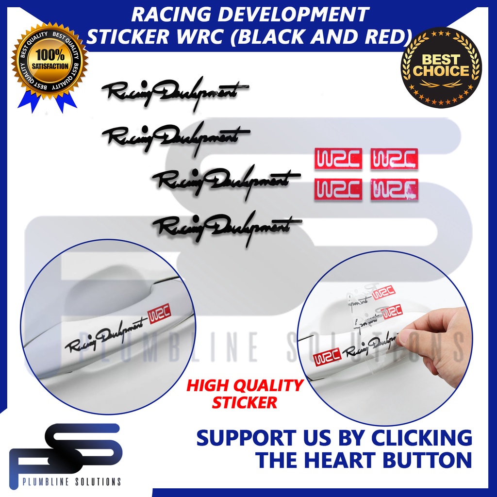 4pcs per set Racing development WRC (small size) sticker black and ...
