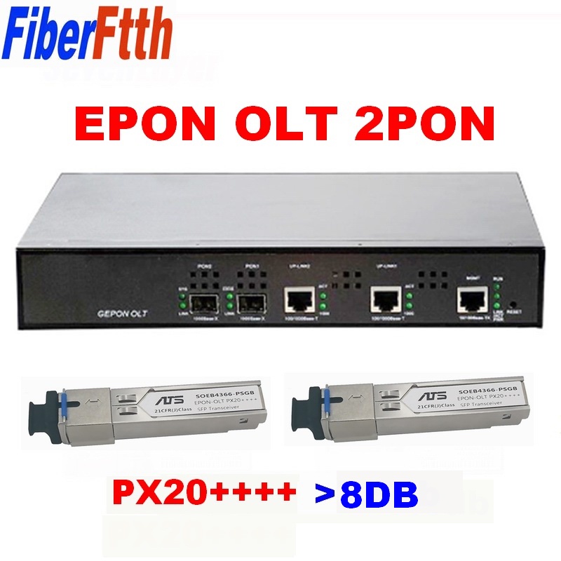 Hioso EPON OLT 2PON Ports FTTH CATV OLT with 2pcs Px20+++ 9DB PON ...