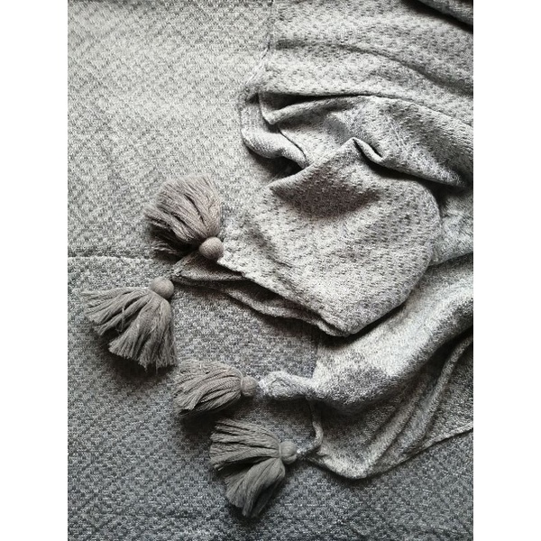 JUANA Inabel Trambia Pompom Throw Blanket / Sofa Drape / Bed Runner