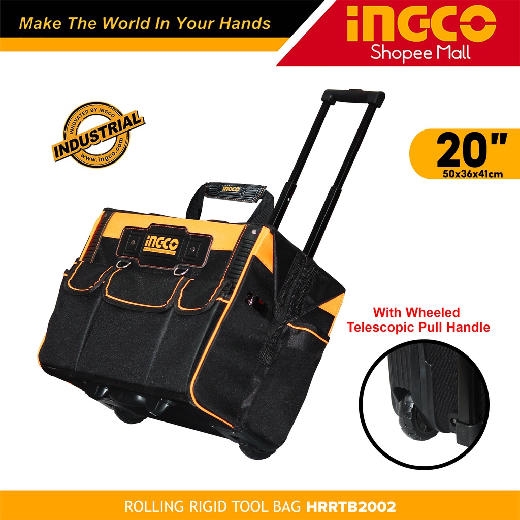 INGCO HRRTB2002 Rolling Rigid Tool Bag Organizer Trolley 20KG Maximum