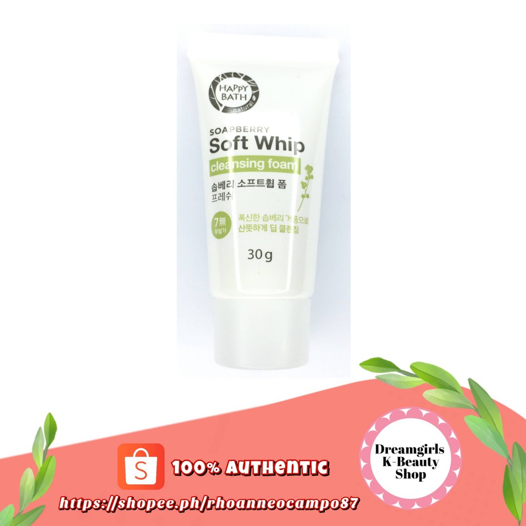HAPPY BATH Soapberry Soft Whip Cleansing Foam 30g Shopee Philippines