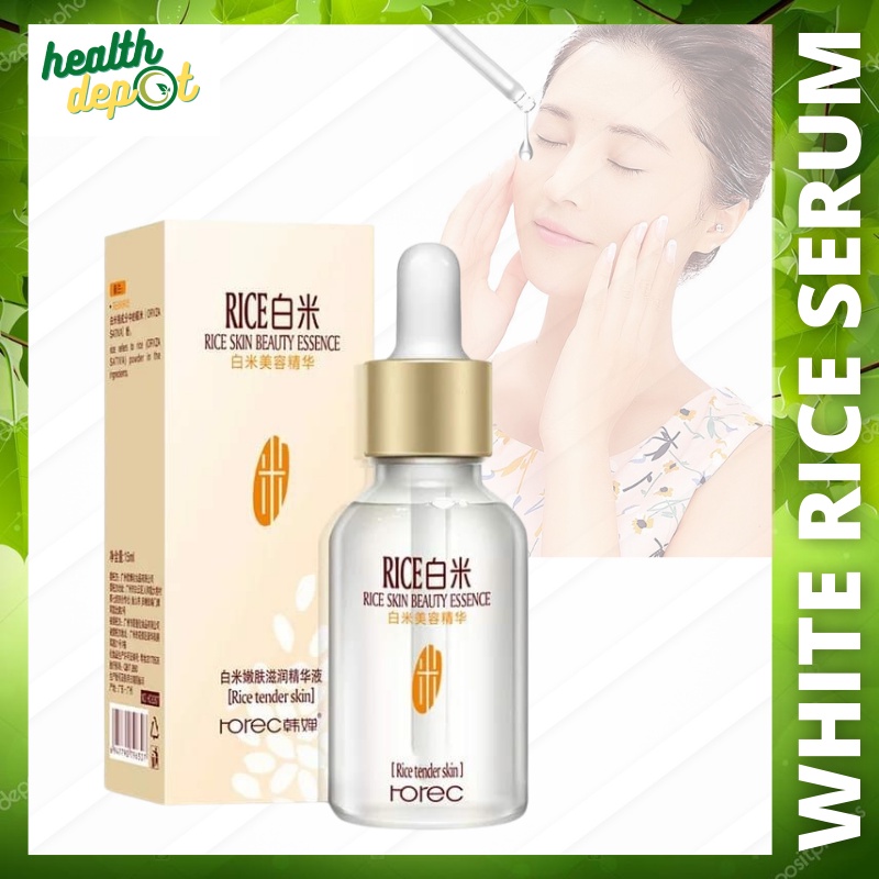 Rorec White Rice Serum 15ml Reduces Wrinkles Dark Spots Minimizes Pores