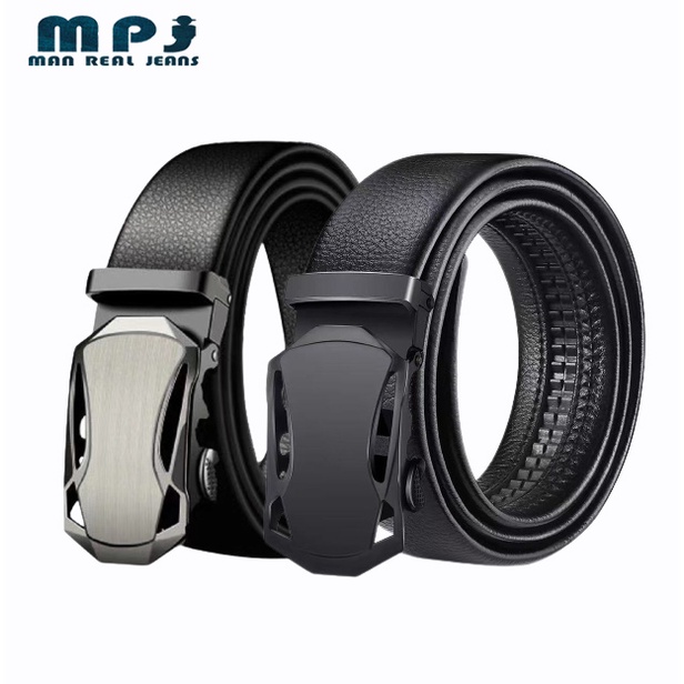 MPJ Men's Belt Soft Leather Automatic Buckle Casual Versatile Jeans