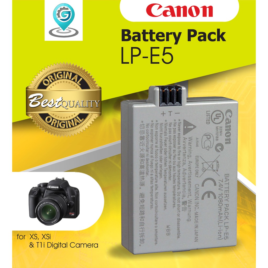 Canon LpE5 Rechargeable LithiumIon Battery Pack (7.4V, 1080Mah