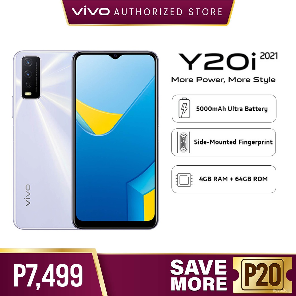 vivo Y20i 2021 4GB+64GB, 5000mAH, Sidemounted Fingerprint, AI Portrait