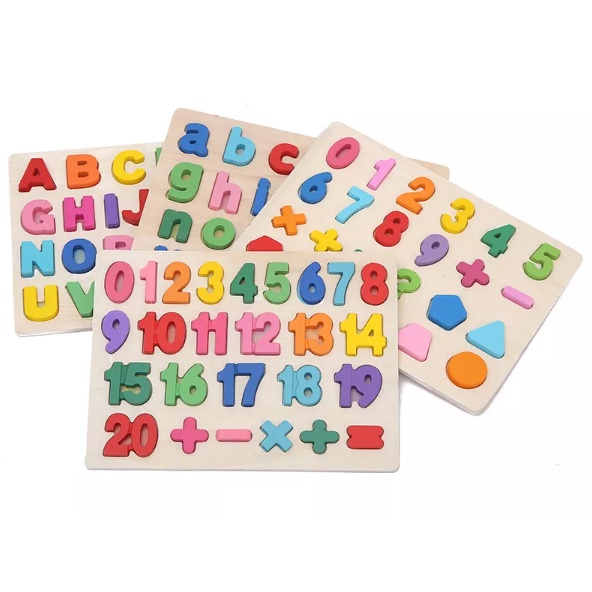 Colorful 3D Embossed Chunky Alphabet Letter ABC Number Shape Matching ...