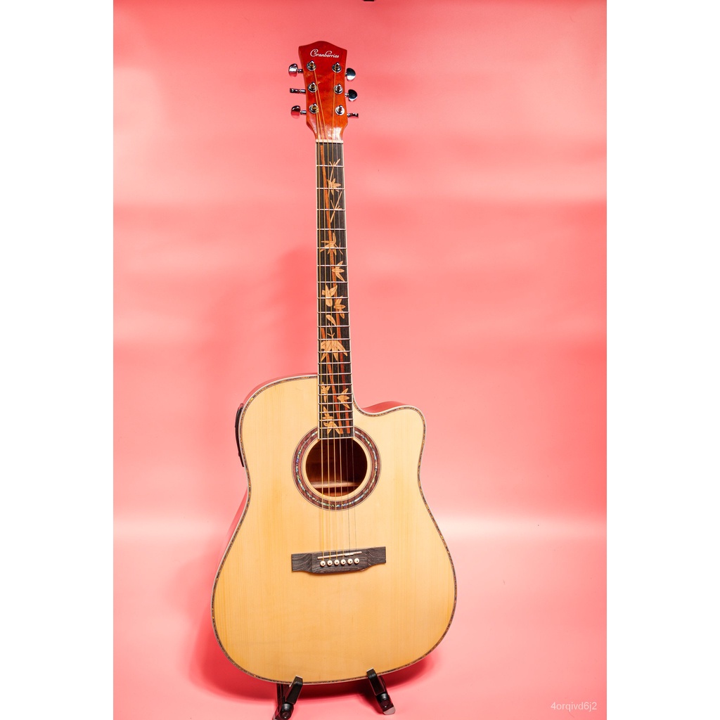 Cranberries 41' inches Bamboo Fretboard Design Acoustic Guitar with