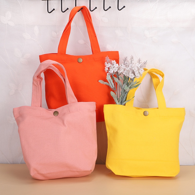 Portable Canvas Small Bag Mini Tote Day Bag Casual Pouch Lunch bag Student Lunch Box Bag Customization