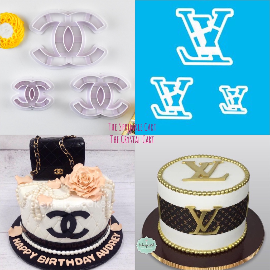 LV stencil Louis Vuitton stencil LV cupcakes LV cookies Set of 2
