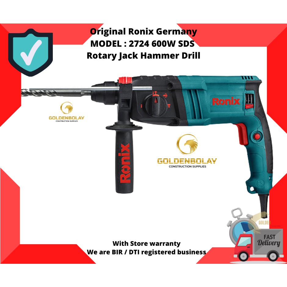 Ronix Model 2724 600W SDS Rotary Drilling Machine Jack Tool Rotary Hammer Drill