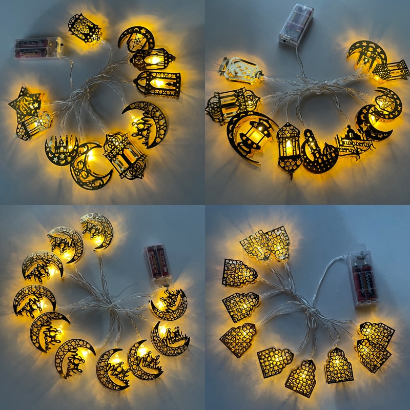 10LED Moon Star castle Led Light String Eid Mubarak Ramadan Decoration ...