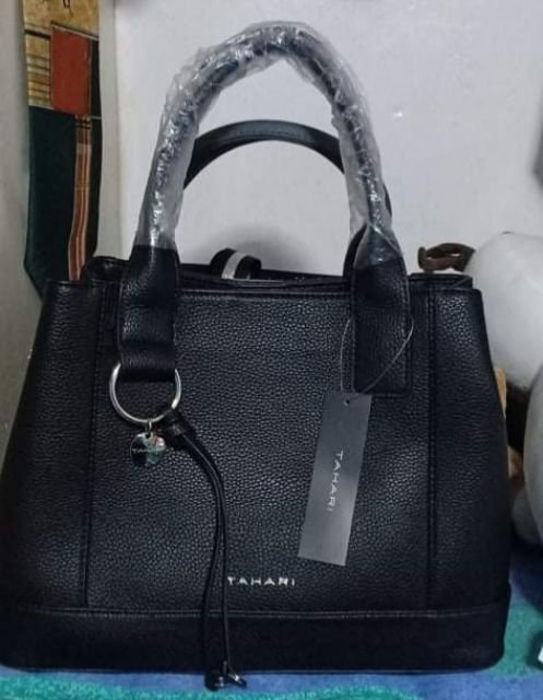 Authentic Tahari Black Leather Bag Shopee Philippines