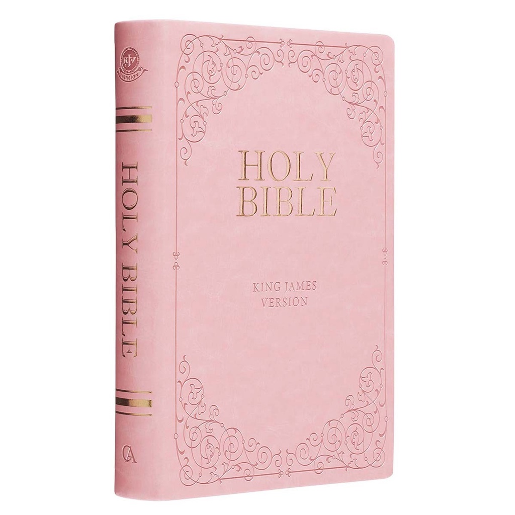 Pink Faux Leather Giant Print Full-size King James Version Bible with ...