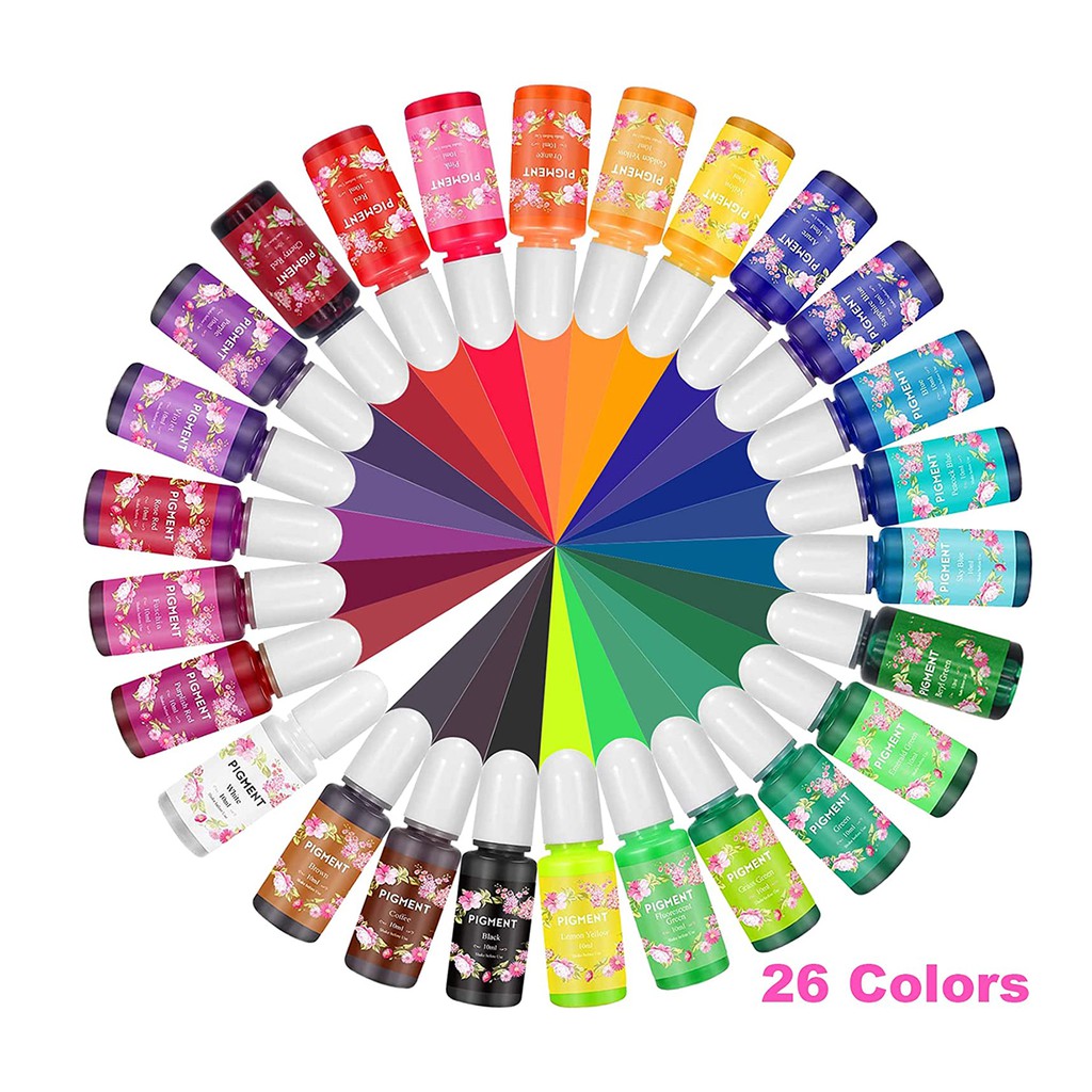 Epoxy Resin Pigment【26 Colors X10ml;Non-Fading】Resin Dye,Highly ...