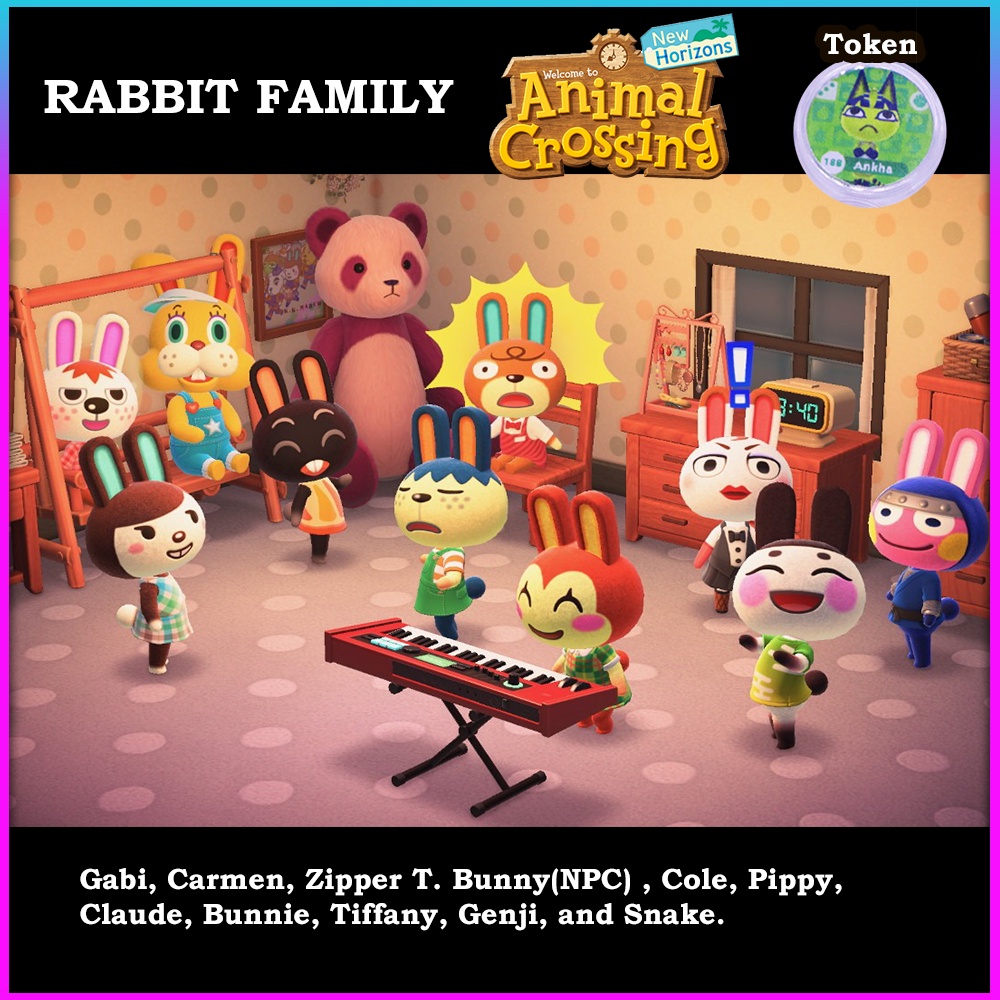 Animal Crossing Amiibo Tokens Any Amiibo To Order Rabbit Family Gabi ...