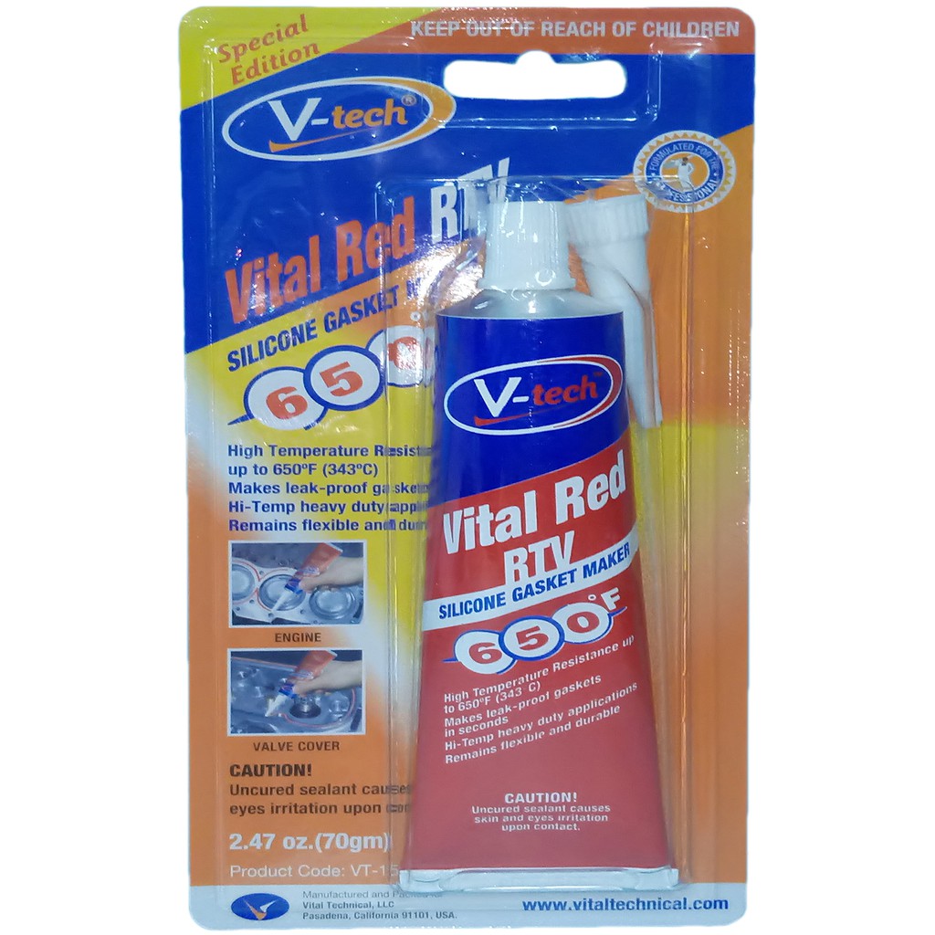 V-TECH RTV ( RED ) SILICONE GASKET MAKER 70GRAMS VTECH | Shopee Philippines