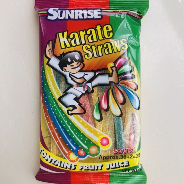Sunrise Karate Sour Straw Pack Licorice Chewy Gummy Fruit Flavored ...