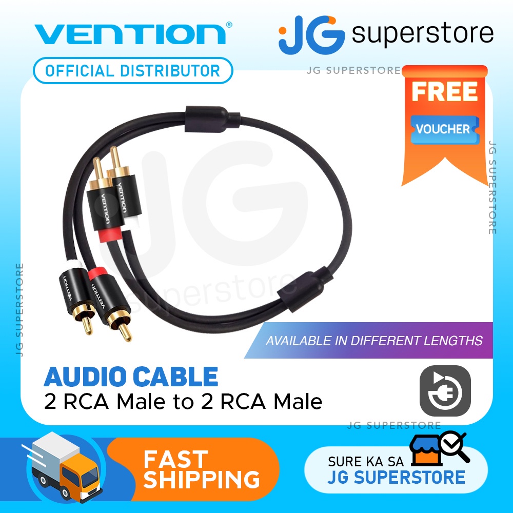 6ft Premium 2-RCA Male To Male Audio Cable - Gold-Plated Connectors, CablesOnline AV-406G
