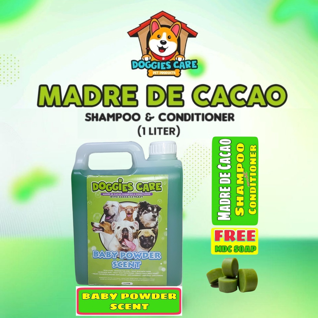Madre De Cacao Dog Shampoo with Guava Extract 1 Liter with Free MDC