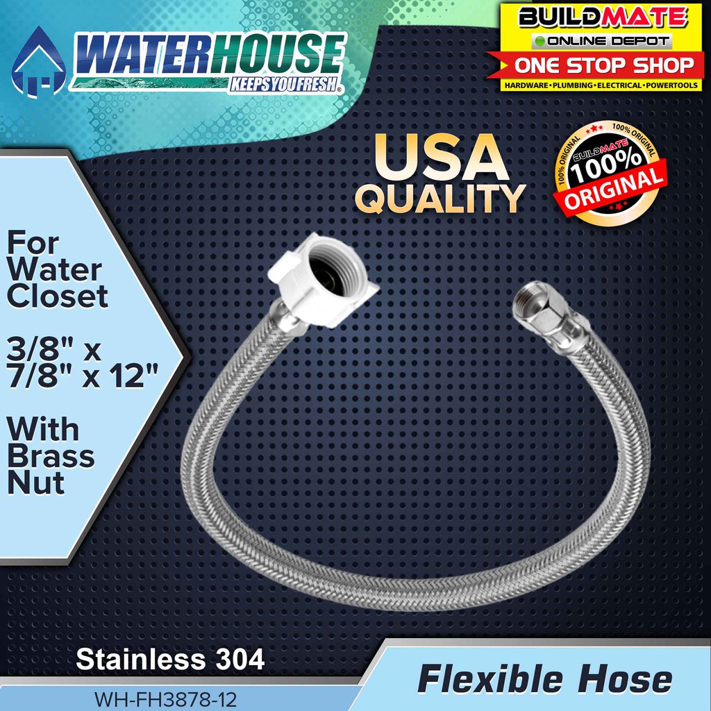 WATERHOUSE by POWERHOUSE Stainless Flexible Hose For Water Closet 3/8 ...