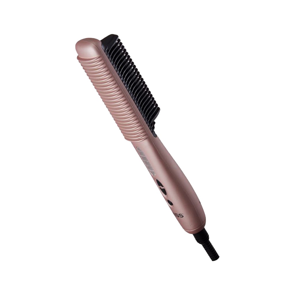 Kiss products professional ceramic hair styling comb straightener 2025 gold edition