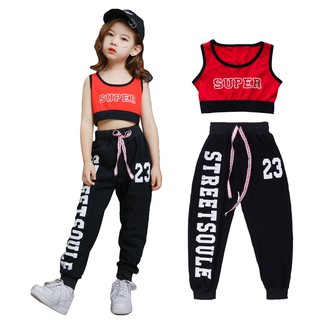 LOLANTA 4-16 Years Girls Hip Hop Dance Crop Top Jacket Coat Jogger