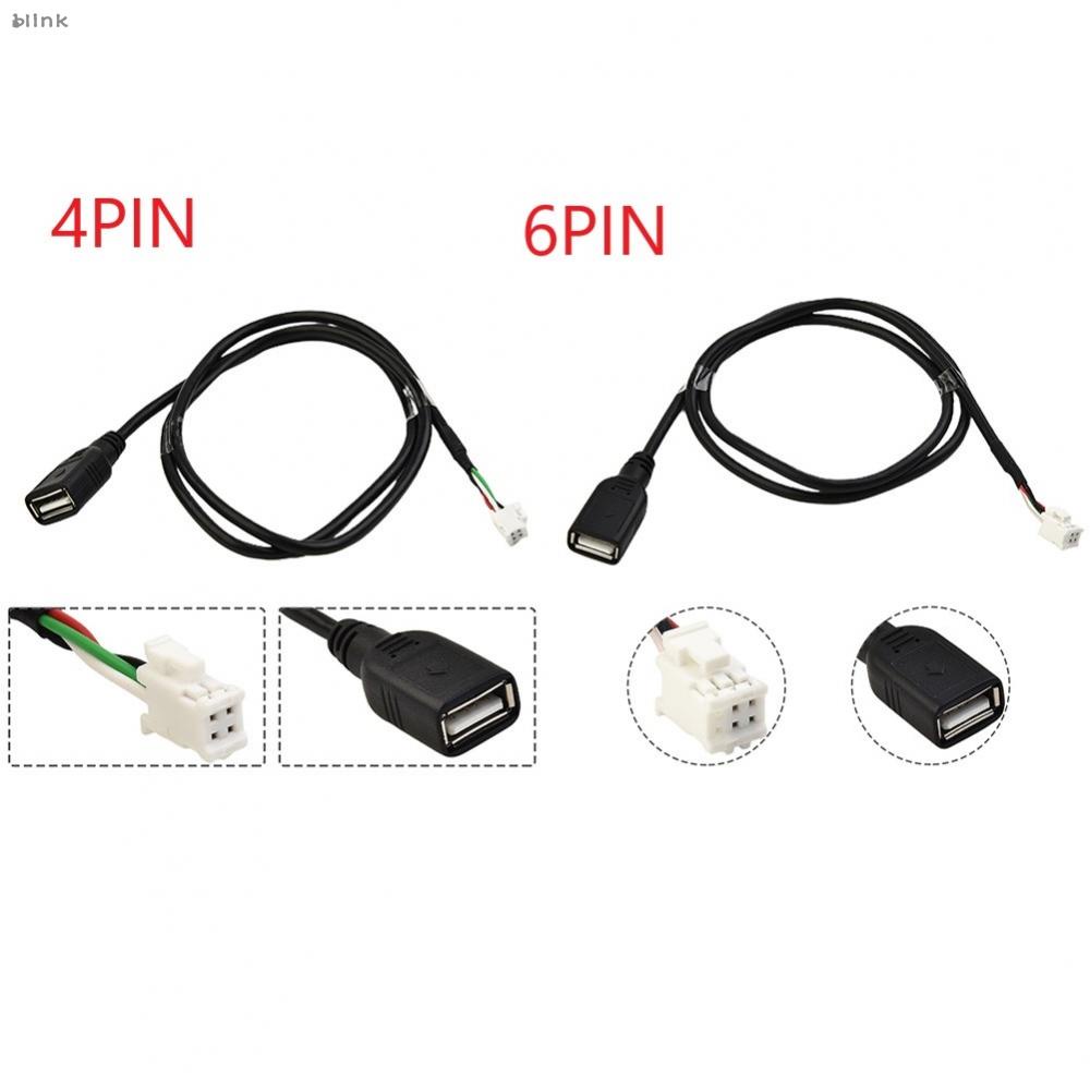 4Pin & 6Pin Connector USB Extension Cable Adapter for Android Car Radio ...