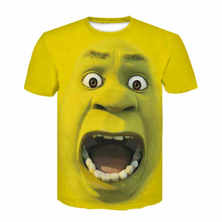 Men 3D Printed T-Shirt Personality Funny Shrek T Shirt Short Sleeve ...