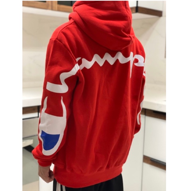 Champion back print clearance hoodie