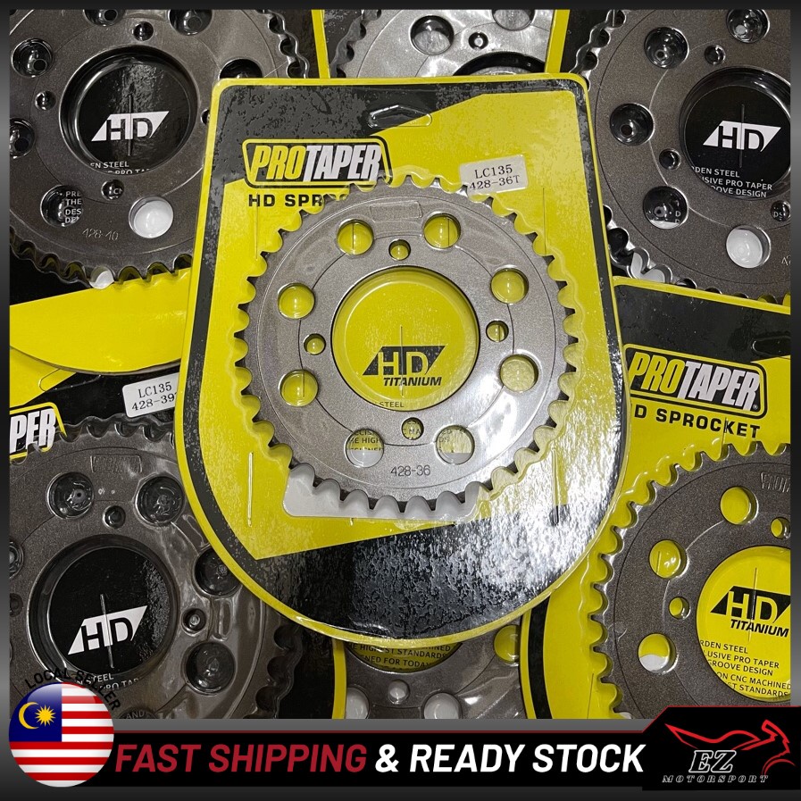 PROTAPER Titanium Grey 428 Rear Sprocket Sproket Belakang YAMAHA LC135 ...