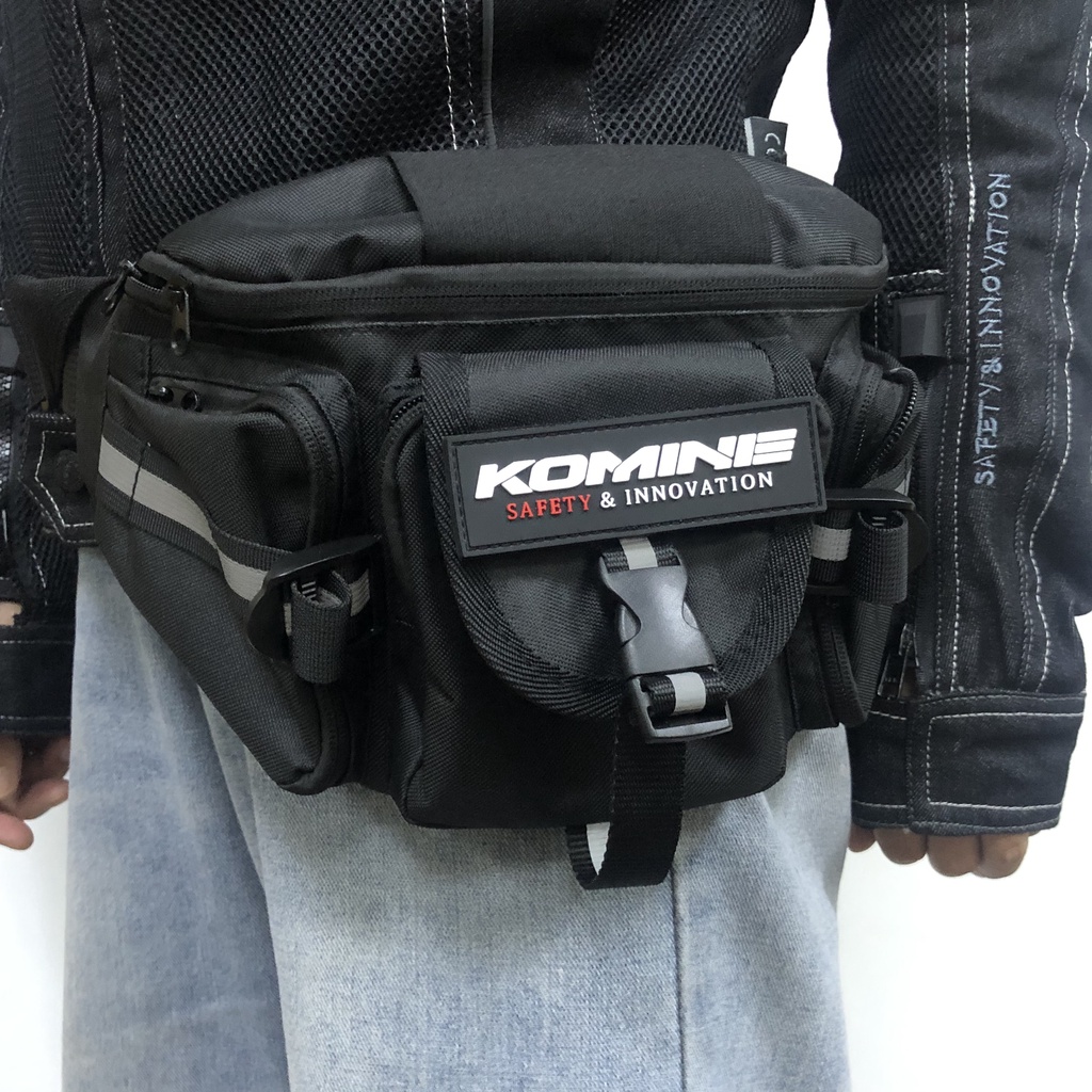 Komine Belt Bag black Waist Bag Waterproof TaiChi Backpack Motorcycle
