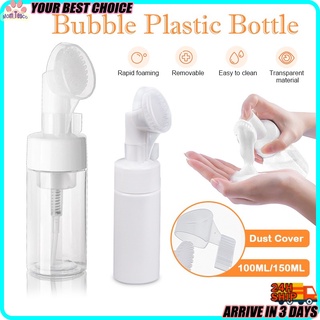 1pc Soap Foaming Bottle Facial Cleanser Foam Maker Bottle With Brush  Portable Face Washing Mousse Foam Bottle