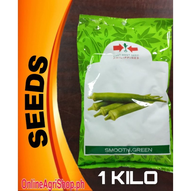 SMOOTH GREEN (1 KILO) OKRA OPV SEEDS ORIGINAL PACKING by EAST WEST ...