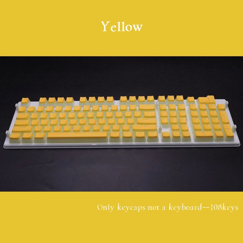 108 Key Keycaps Double Shot Backlit PBT Pudding Keycap Set with Puller