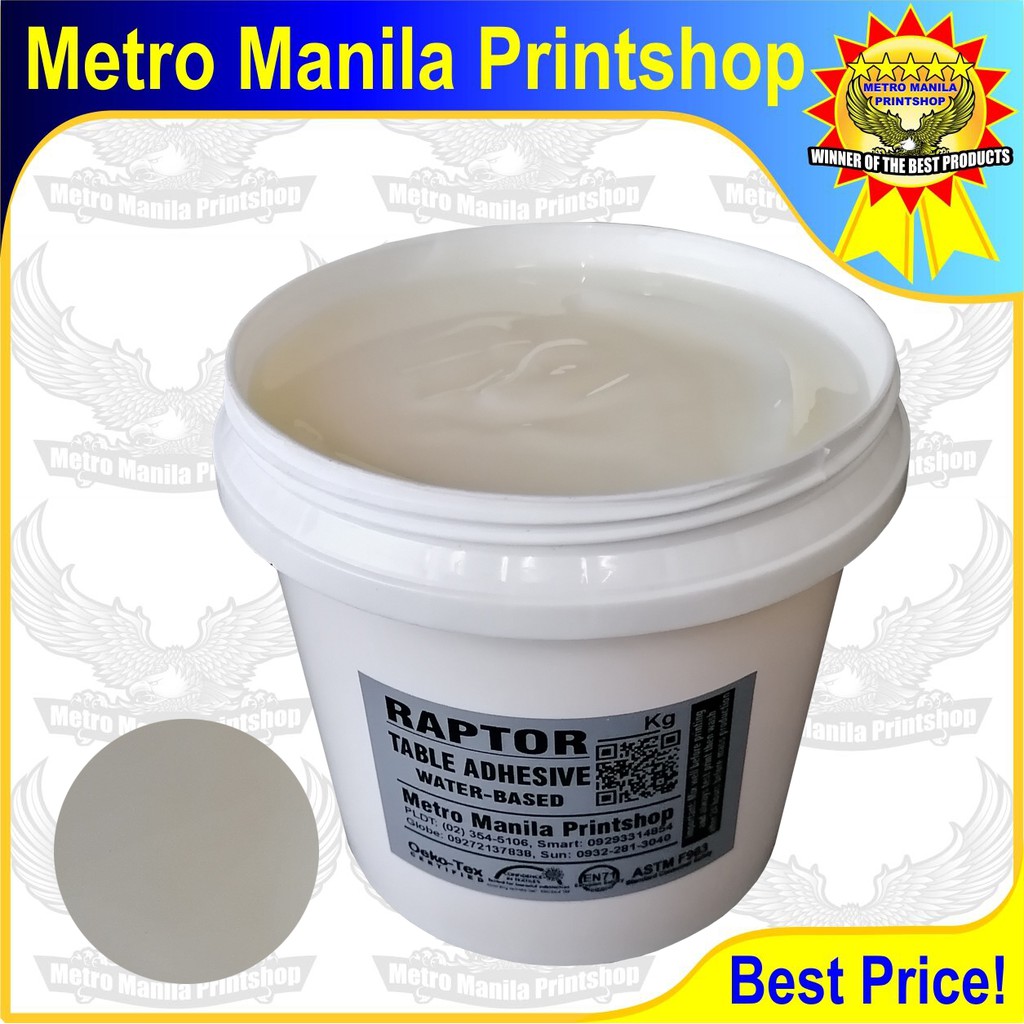 Table Adhesive waterbased for silkscreen platen 1 kilo Shopee