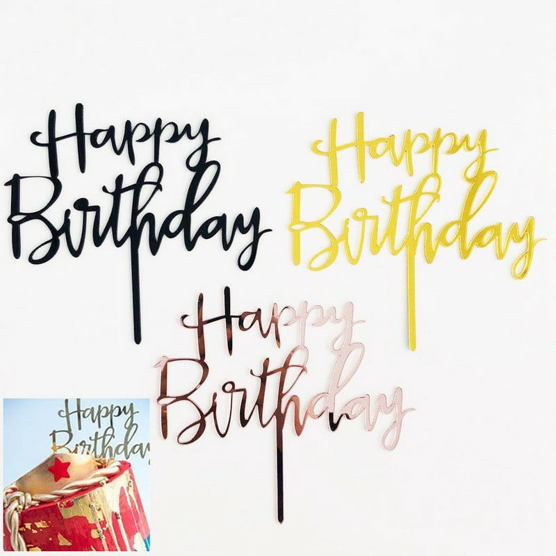 Happy Birthday Acrylic Cake Topper | Shopee Philippines
