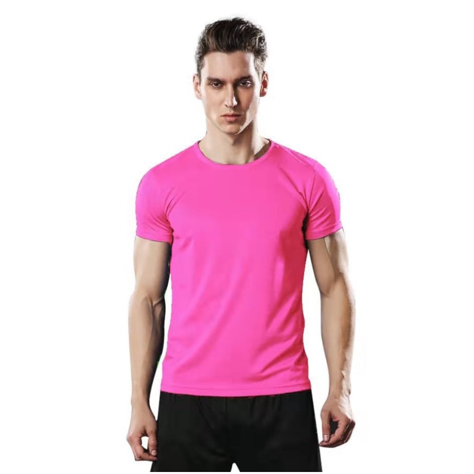 NEON PINK Active/Dri-fit T-shirt Unisex Round Neck Athletic American ...