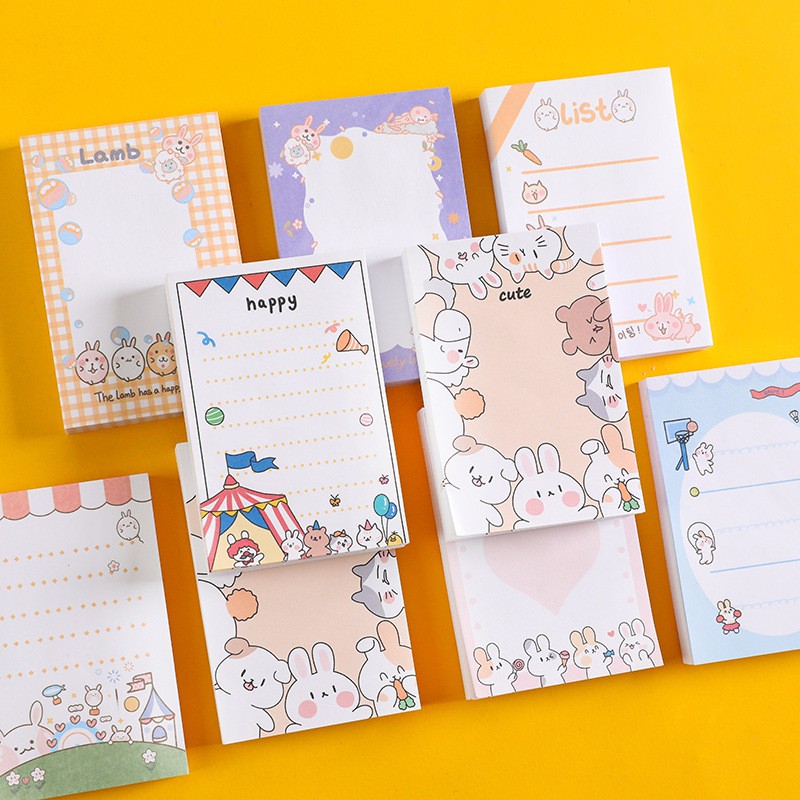 Lovely little rabbit-shaped sticky notes (100 sheets) | Shopee Philippines