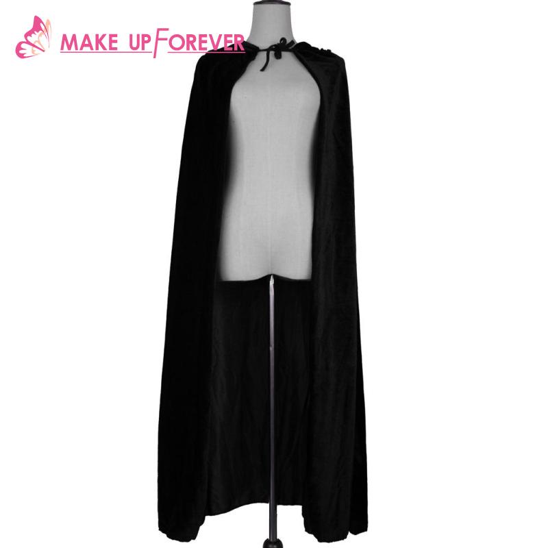 [Shining] Velvet Hooded Cape Gothic Devil Cloak Medieval Witch Costume ...