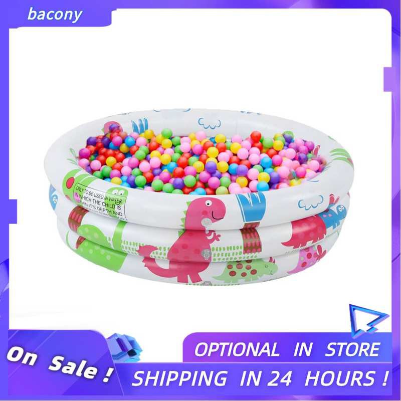 Bacony Mini inflatable pool cartoon dinosaur pattern round pvc kids ...