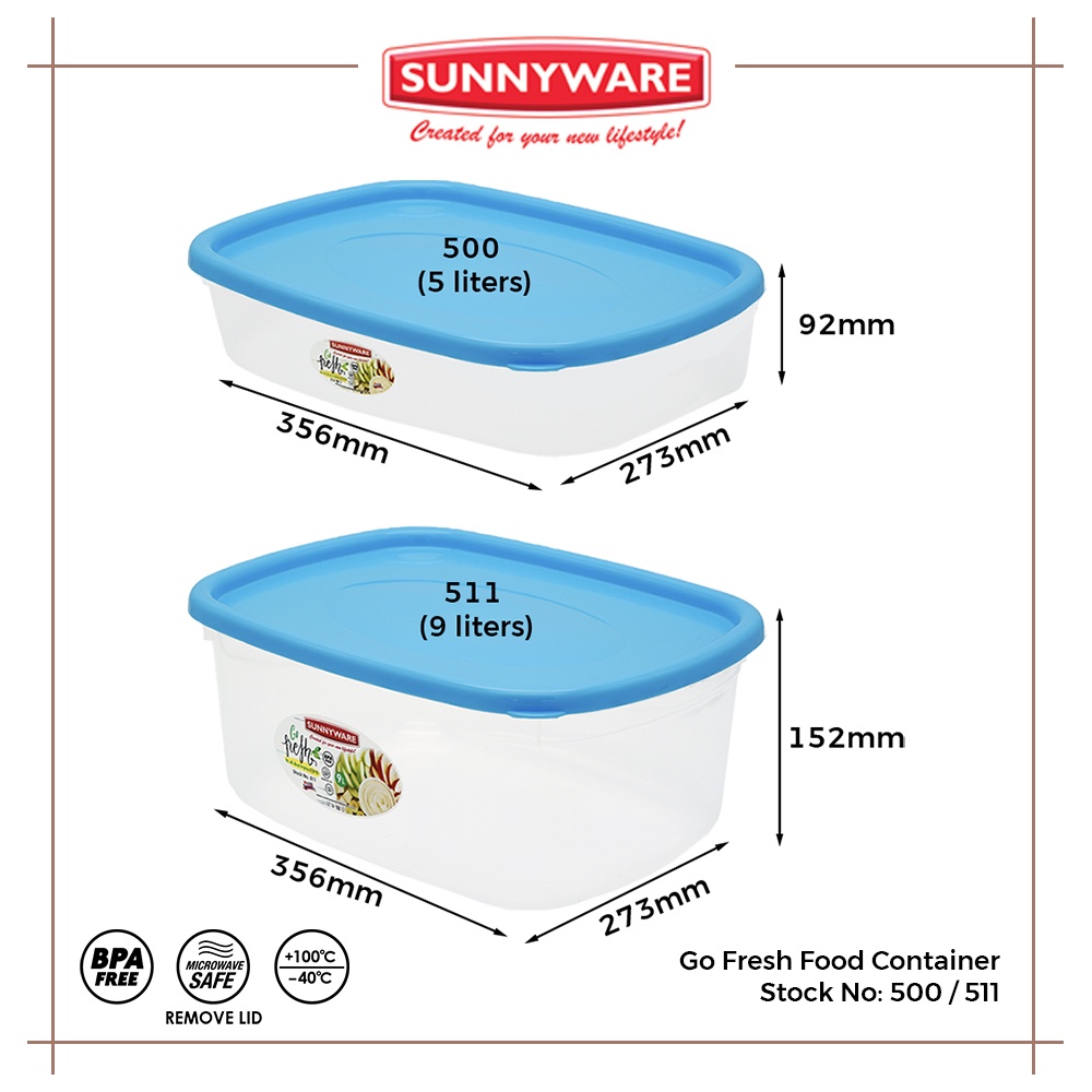 3pcs 9L Go Fresh Food Container [Sunnyware 511] | Plasticware ...