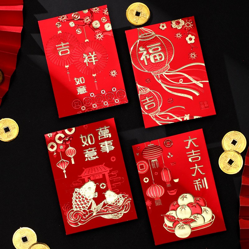 3D Golden Embossed Red Envelope (Sold As An Envelope) | Shopee Philippines