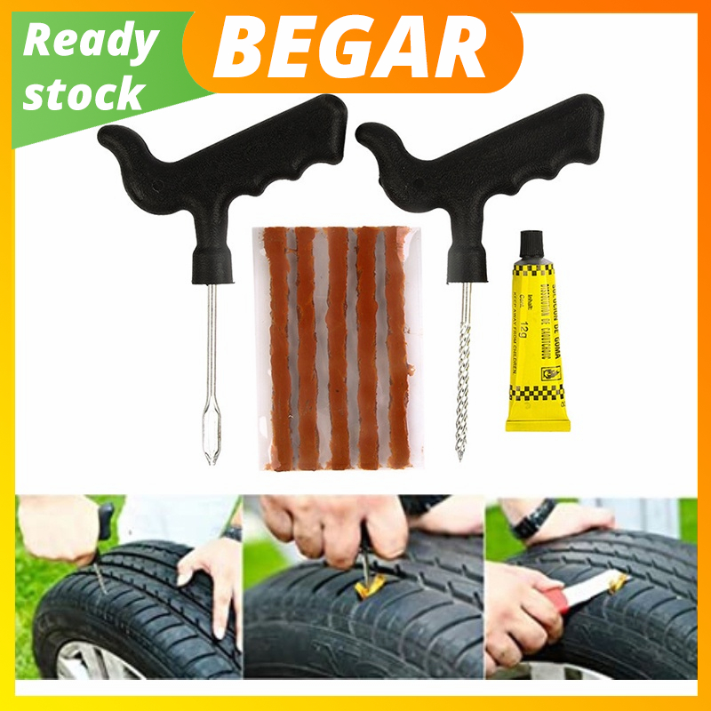 8 pcs Tire Repair Set Tubeless Tire Repair Kit, Heavy Duty THandle