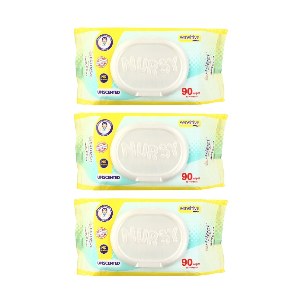 Nursy Baby Wipes Unscented 90's Pack of 3 Shopee Philippines