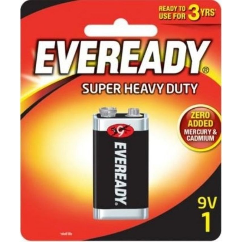 Eveready Super Heavy Duty 9v Battery 12pcsbox Shopee Philippines 5561