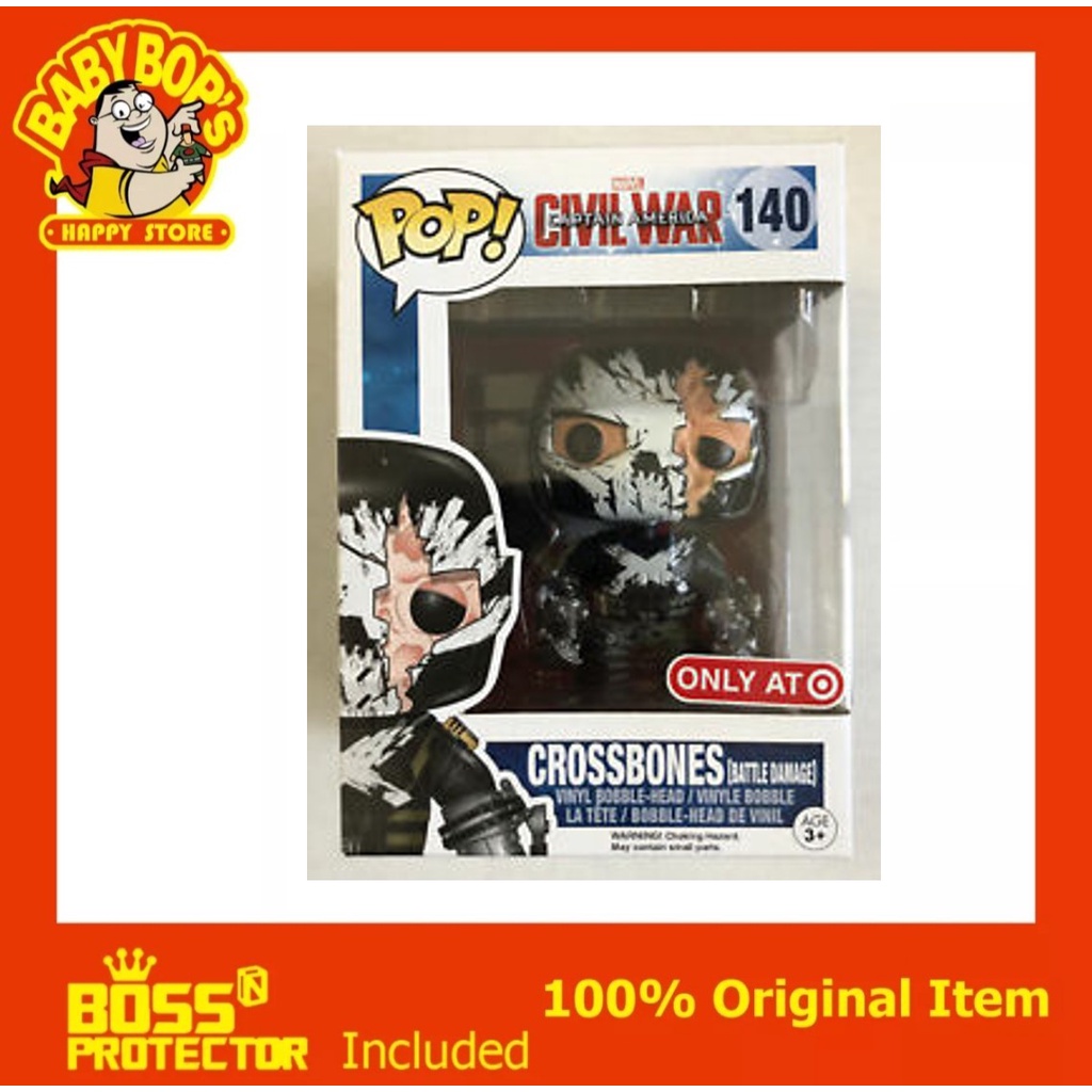 Funko Pop Marvel Civil War Captain America Crossbones Battle Damage