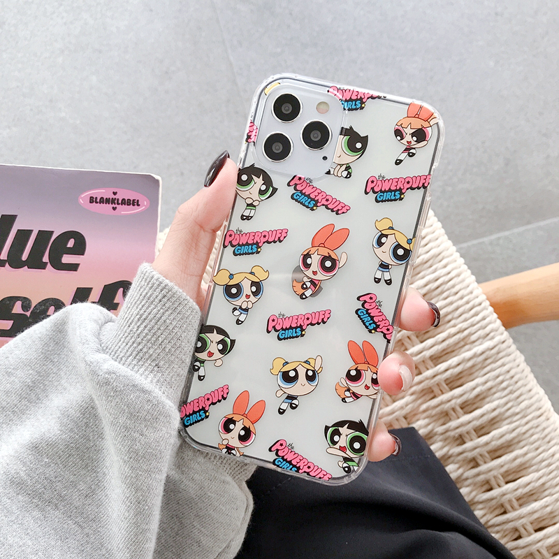 Cartoon Cute Power Girls Blue Pink Green iPhone Phone Case for iPhone 7 8  Plus X XR XS XSmax 11 12 13 Pro Max –