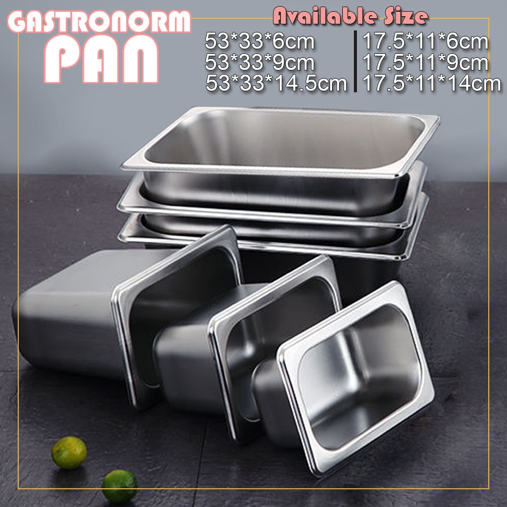 GASTRONORM PAN STAINLESS STEEL WITHOUT LID | Shopee Philippines