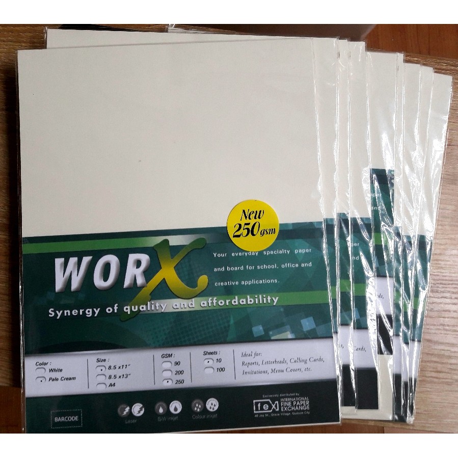 30 PCS 90 GSM Worx Specialty / Board Certificate Paper White/Pale Cream