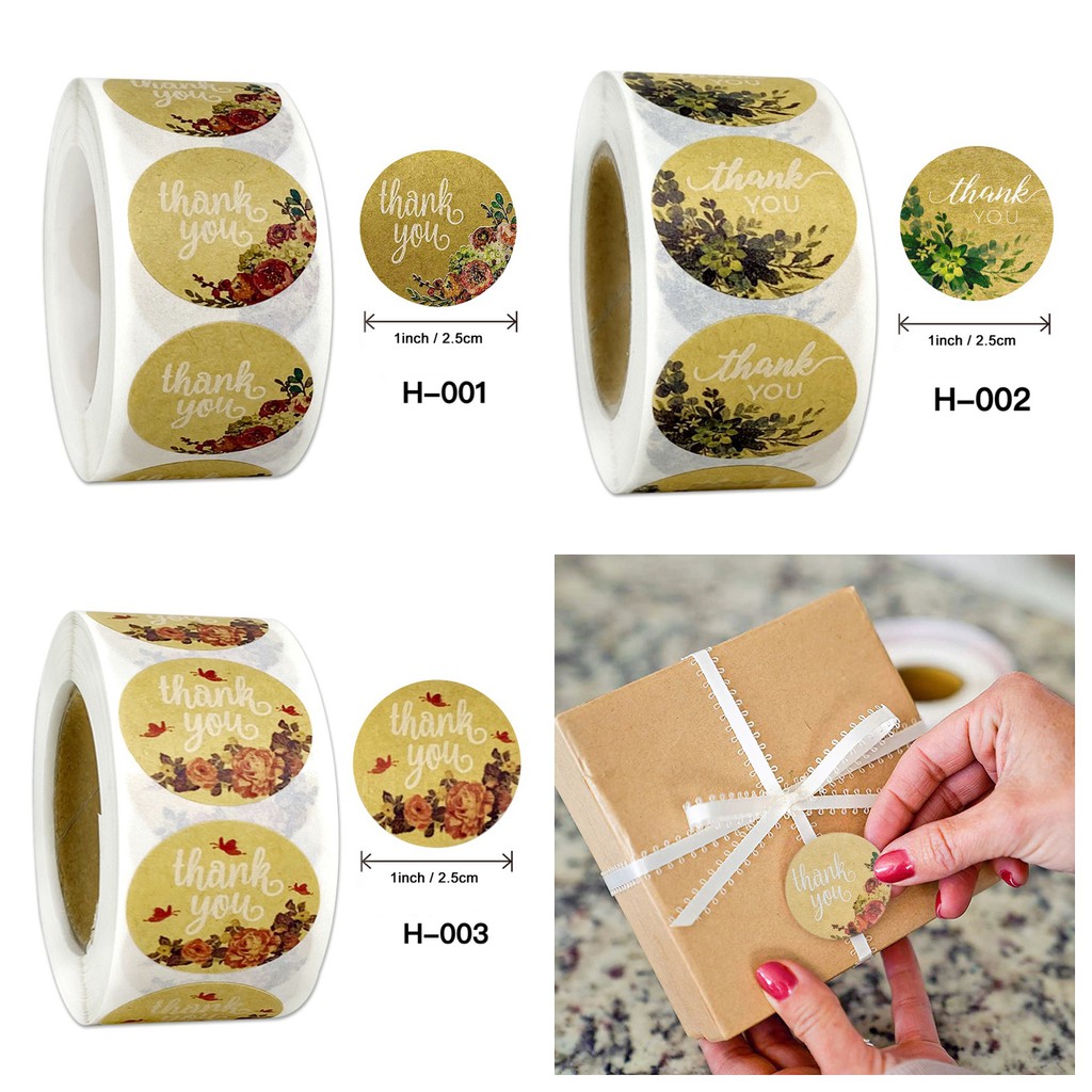 500 pcs/Roll kraft THANK YOU appreciation label stickers | Shopee ...